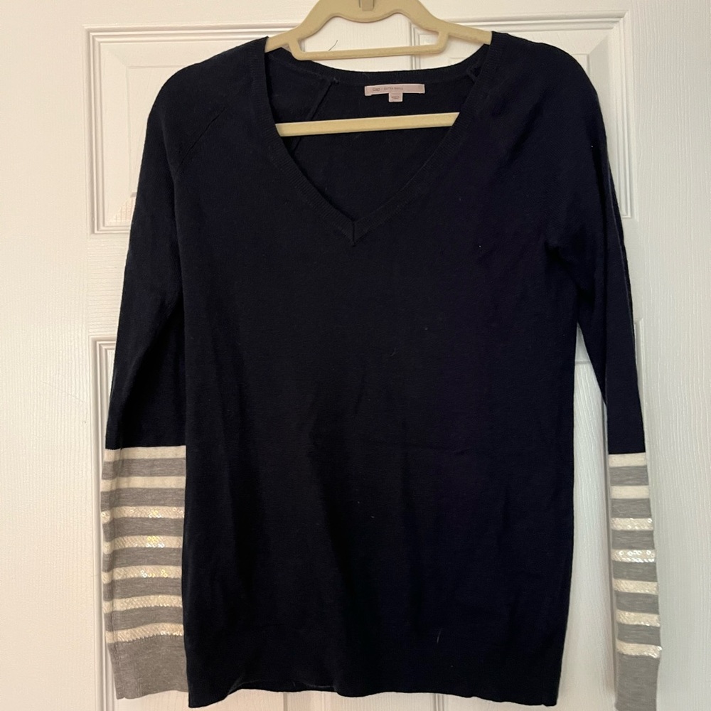 Striped sequin sweater